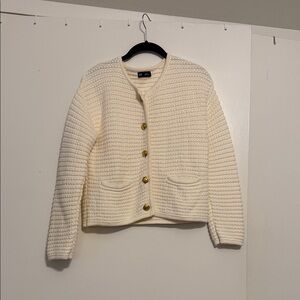 GAP Women's Ivory Textured Sweater Jacket XS